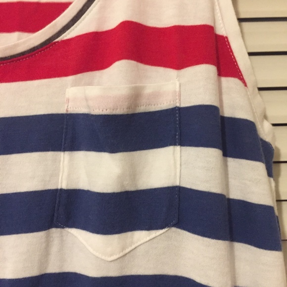 H&M Divided White Blue Red Stipe Summer Tank Dress - Picture 3 of 5